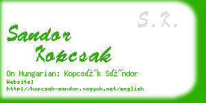 sandor kopcsak business card